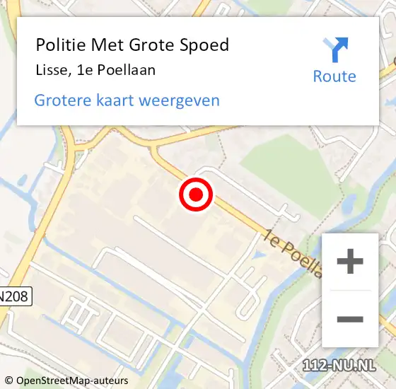 Locatie op kaart van de 112 melding: Politie Met Grote Spoed Naar Lisse, 1e Poellaan op 19 februari 2022 10:27