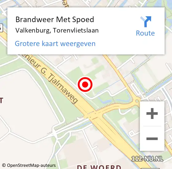 Locatie op kaart van de 112 melding: Brandweer Met Spoed Naar Valkenburg, Torenvlietslaan op 19 februari 2022 10:29