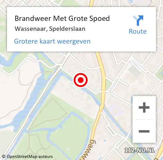 Locatie op kaart van de 112 melding: Brandweer Met Grote Spoed Naar Wassenaar, Spelderslaan op 19 februari 2022 10:33