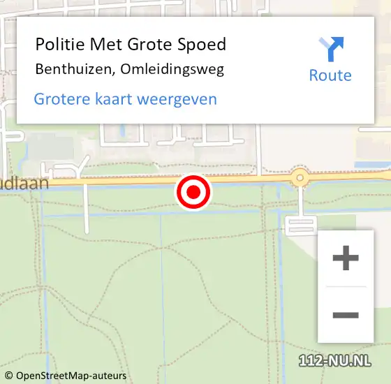 Locatie op kaart van de 112 melding: Politie Met Grote Spoed Naar Benthuizen, Omleidingsweg op 19 februari 2022 10:38