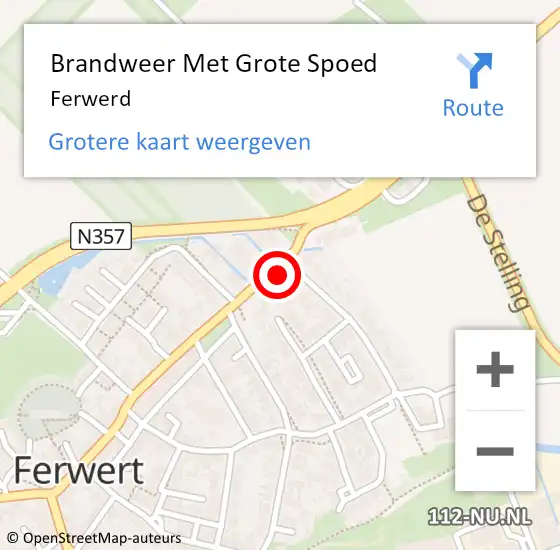 Locatie op kaart van de 112 melding: Brandweer Met Grote Spoed Naar Ferwerd op 19 februari 2022 10:48