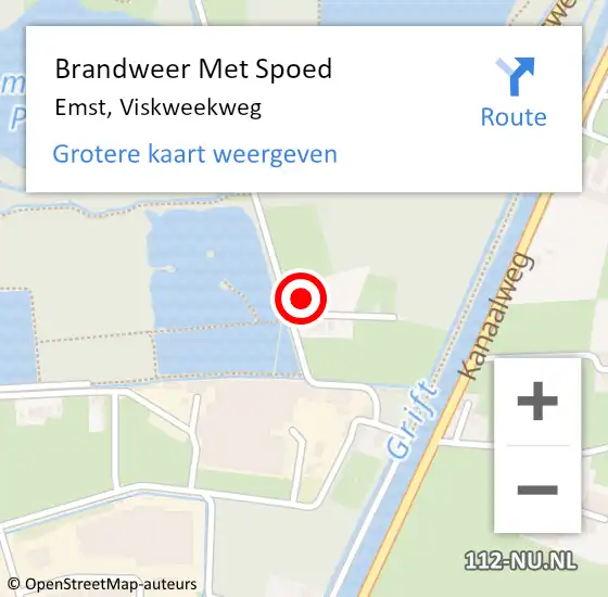 Locatie op kaart van de 112 melding: Brandweer Met Spoed Naar Emst, Viskweekweg op 19 februari 2022 10:50