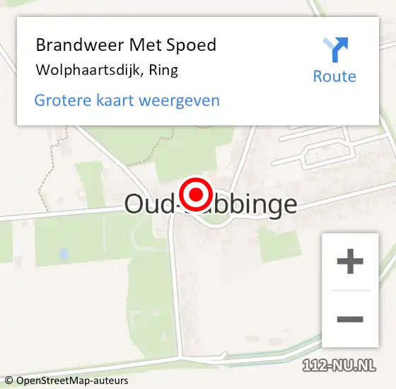 Locatie op kaart van de 112 melding: Brandweer Met Spoed Naar Wolphaartsdijk, Ring op 19 februari 2022 10:57