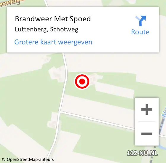 Locatie op kaart van de 112 melding: Brandweer Met Spoed Naar Luttenberg, Schotweg op 19 februari 2022 10:59