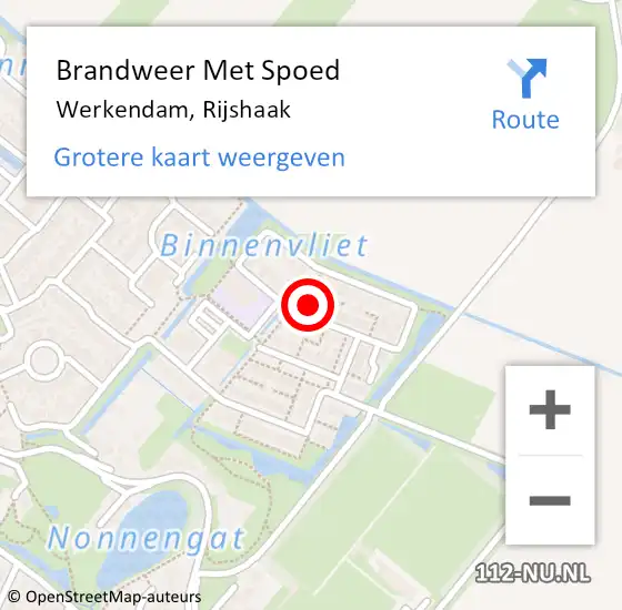 Locatie op kaart van de 112 melding: Brandweer Met Spoed Naar Werkendam, Rijshaak op 19 februari 2022 10:59