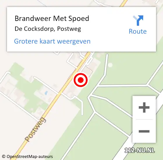 Locatie op kaart van de 112 melding: Brandweer Met Spoed Naar De Cocksdorp, Postweg op 19 februari 2022 11:00