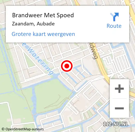 Locatie op kaart van de 112 melding: Brandweer Met Spoed Naar Zaandam, Aubade op 19 februari 2022 11:00