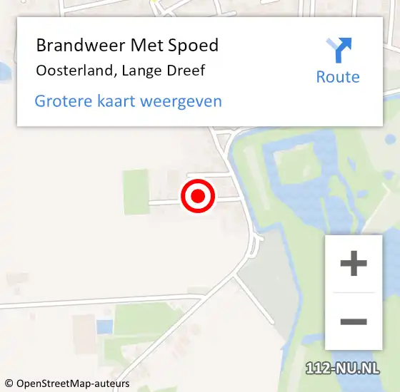 Locatie op kaart van de 112 melding: Brandweer Met Spoed Naar Oosterland, Lange Dreef op 19 februari 2022 11:02