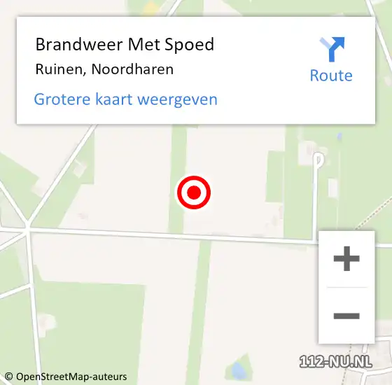 Locatie op kaart van de 112 melding: Brandweer Met Spoed Naar Ruinen, Noordharen op 19 februari 2022 11:14