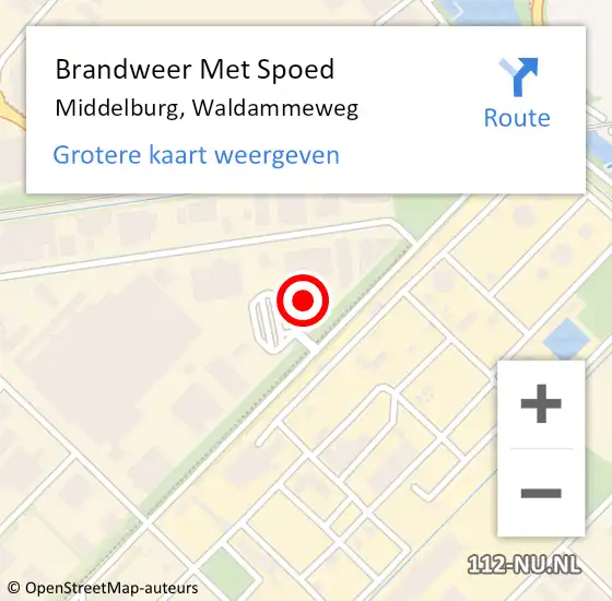 Locatie op kaart van de 112 melding: Brandweer Met Spoed Naar Middelburg, Waldammeweg op 19 februari 2022 11:19