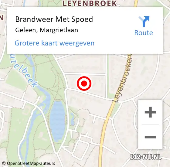 Locatie op kaart van de 112 melding: Brandweer Met Spoed Naar Geleen, Margrietlaan op 19 februari 2022 11:21