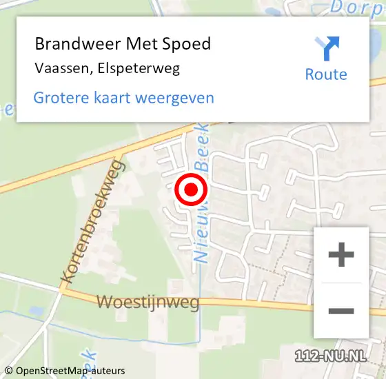 Locatie op kaart van de 112 melding: Brandweer Met Spoed Naar Vaassen, Elspeterweg op 19 februari 2022 11:25