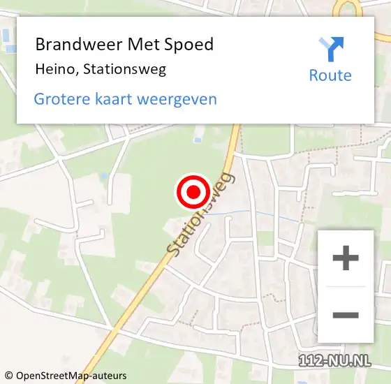 Locatie op kaart van de 112 melding: Brandweer Met Spoed Naar Heino, Stationsweg op 19 februari 2022 11:25