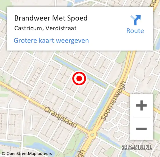 Locatie op kaart van de 112 melding: Brandweer Met Spoed Naar Castricum, Verdistraat op 8 juli 2014 20:16