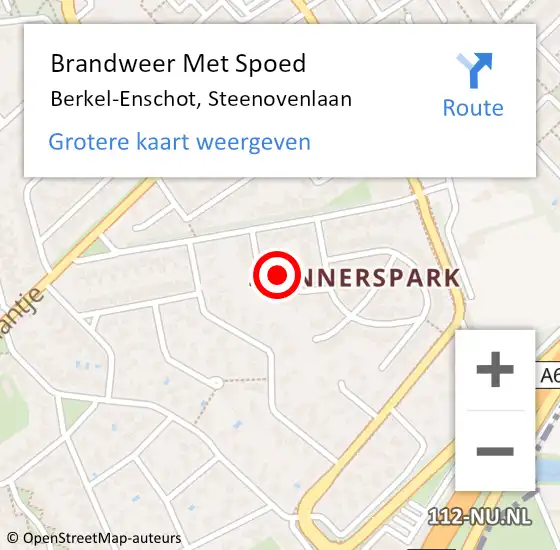 Locatie op kaart van de 112 melding: Brandweer Met Spoed Naar Berkel-Enschot, Steenovenlaan op 19 februari 2022 11:37