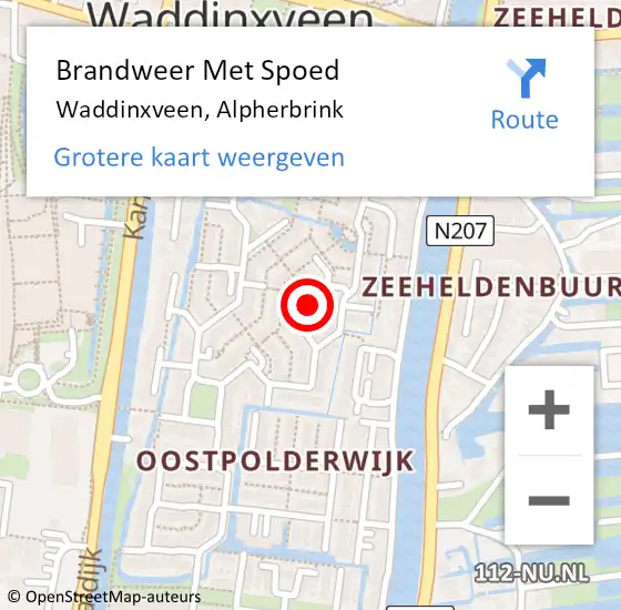 Locatie op kaart van de 112 melding: Brandweer Met Spoed Naar Waddinxveen, Alpherbrink op 19 februari 2022 11:58