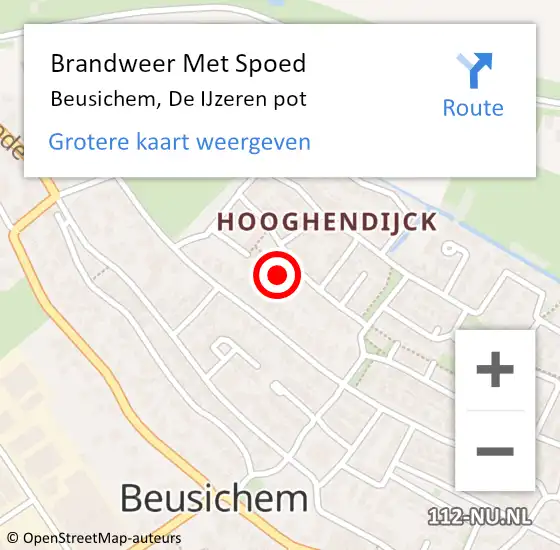 Locatie op kaart van de 112 melding: Brandweer Met Spoed Naar Beusichem, De IJzeren pot op 19 februari 2022 12:00