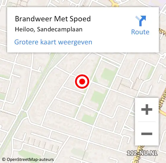 Locatie op kaart van de 112 melding: Brandweer Met Spoed Naar Heiloo, Sandecamplaan op 19 februari 2022 12:02