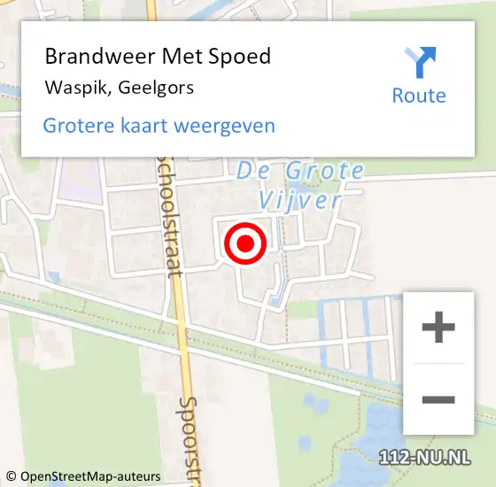 Locatie op kaart van de 112 melding: Brandweer Met Spoed Naar Waspik, Geelgors op 19 februari 2022 12:02