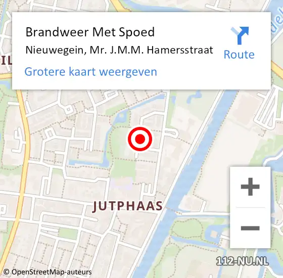 Locatie op kaart van de 112 melding: Brandweer Met Spoed Naar Nieuwegein, Mr. J.M.M. Hamersstraat op 19 februari 2022 12:13