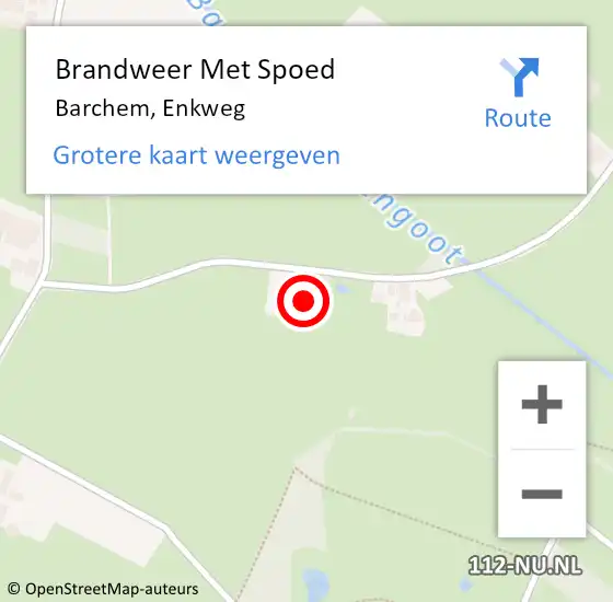 Locatie op kaart van de 112 melding: Brandweer Met Spoed Naar Barchem, Enkweg op 19 februari 2022 12:14