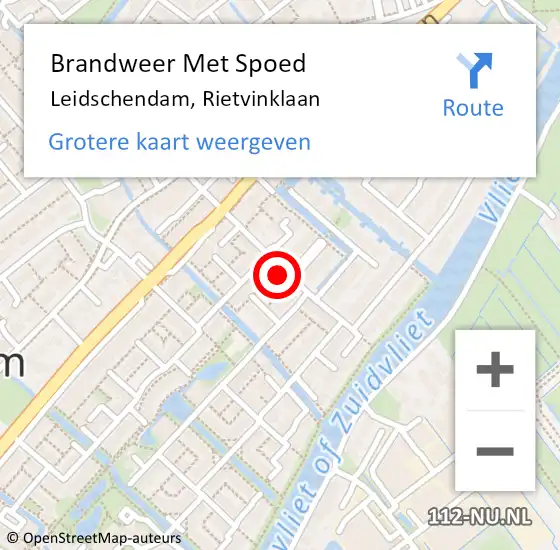 Locatie op kaart van de 112 melding: Brandweer Met Spoed Naar Leidschendam, Rietvinklaan op 19 februari 2022 12:15