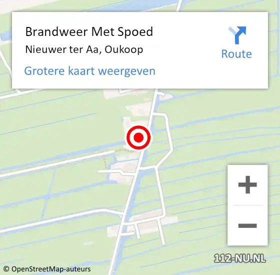 Locatie op kaart van de 112 melding: Brandweer Met Spoed Naar Nieuwer ter Aa, Oukoop op 19 februari 2022 12:17