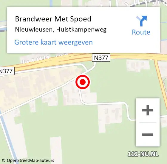 Locatie op kaart van de 112 melding: Brandweer Met Spoed Naar Nieuwleusen, Hulstkampenweg op 19 februari 2022 12:25