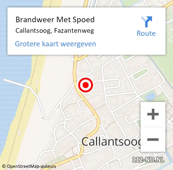 Locatie op kaart van de 112 melding: Brandweer Met Spoed Naar Callantsoog, Fazantenweg op 19 februari 2022 12:44