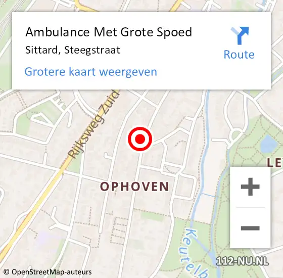 Locatie op kaart van de 112 melding: Ambulance Met Grote Spoed Naar Sittard, Steegstraat op 8 juli 2014 20:30