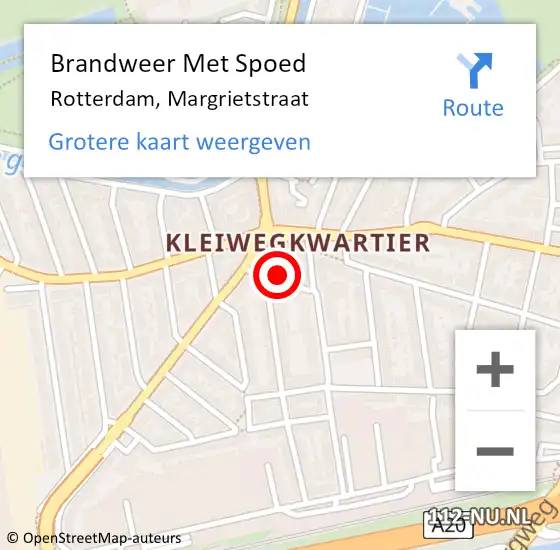 Locatie op kaart van de 112 melding: Brandweer Met Spoed Naar Rozenburg, Margrietstraat op 19 februari 2022 12:45