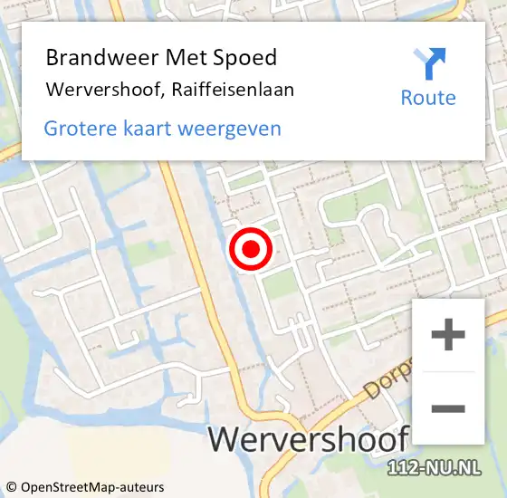 Locatie op kaart van de 112 melding: Brandweer Met Spoed Naar Wervershoof, Raiffeisenlaan op 19 februari 2022 12:54
