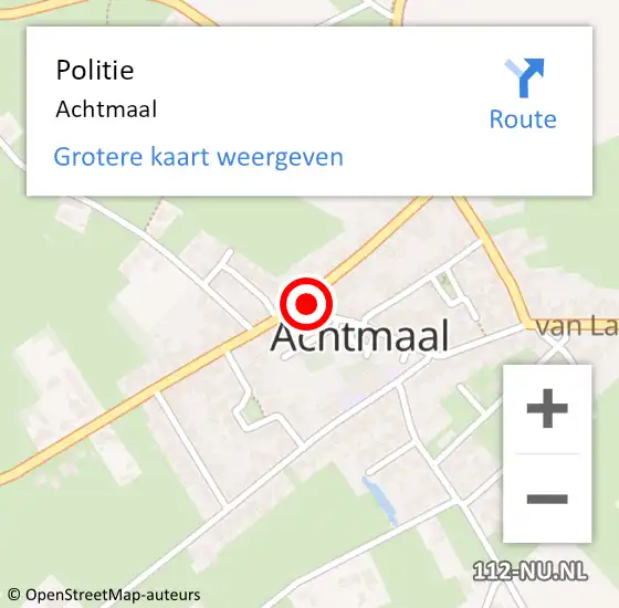 Locatie op kaart van de 112 melding: Politie Achtmaal op 19 februari 2022 12:54