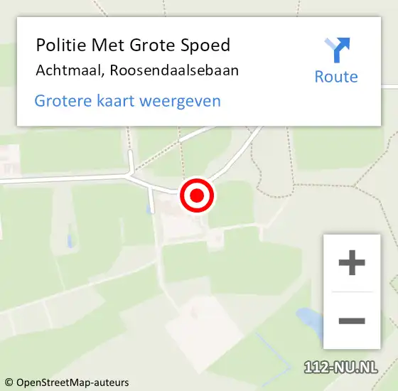 Locatie op kaart van de 112 melding: Politie Met Grote Spoed Naar Achtmaal, Roosendaalsebaan op 19 februari 2022 12:54