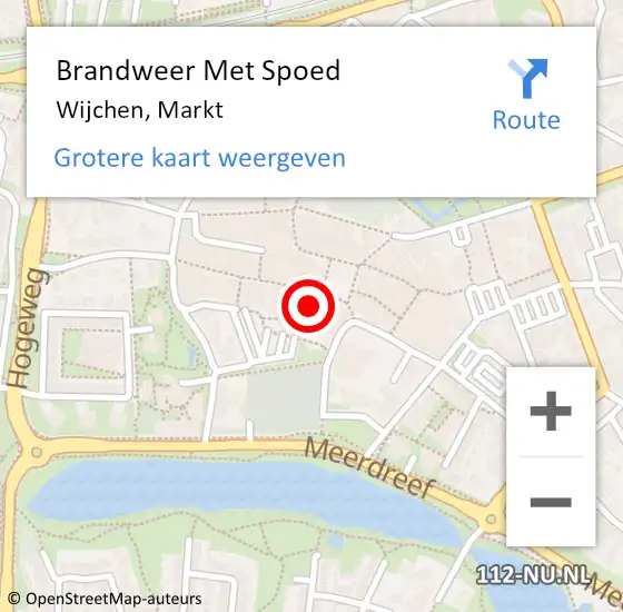 Locatie op kaart van de 112 melding: Brandweer Met Spoed Naar Wijchen, Markt op 19 februari 2022 12:55