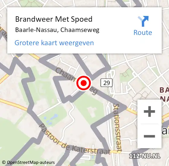 Locatie op kaart van de 112 melding: Brandweer Met Spoed Naar Baarle-Nassau, Chaamseweg op 19 februari 2022 12:56