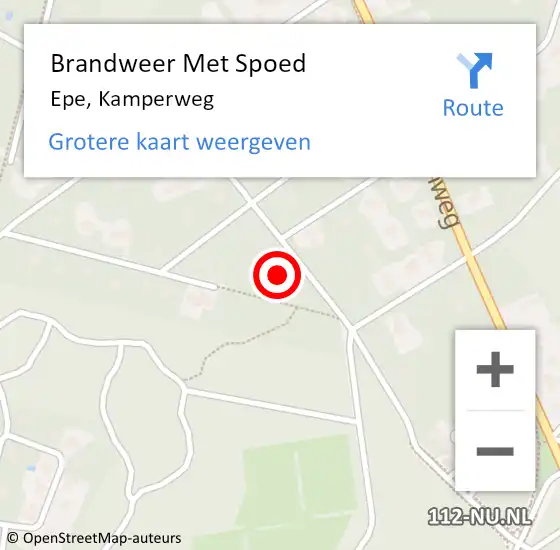 Locatie op kaart van de 112 melding: Brandweer Met Spoed Naar Epe, Kamperweg op 19 februari 2022 13:00