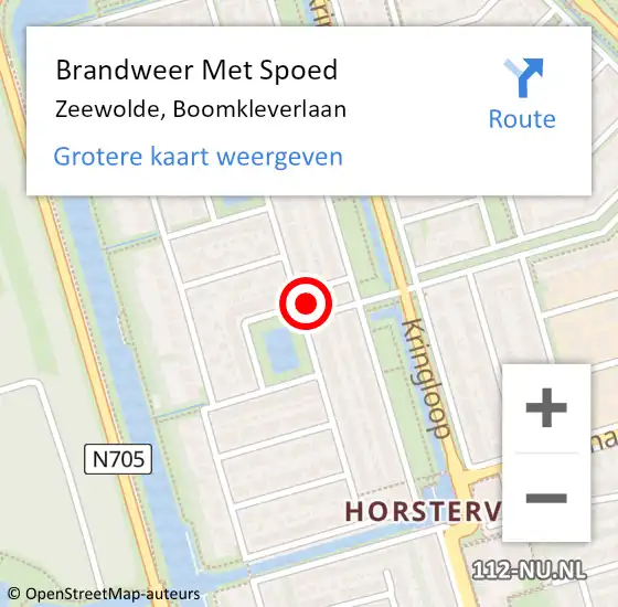 Locatie op kaart van de 112 melding: Brandweer Met Spoed Naar Zeewolde, Boomkleverlaan op 19 februari 2022 13:02