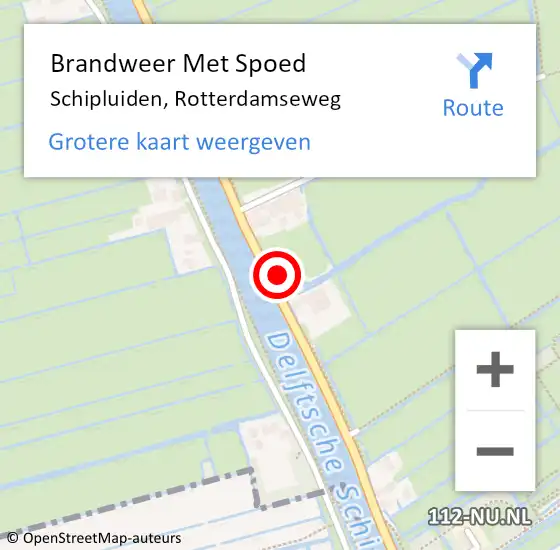 Locatie op kaart van de 112 melding: Brandweer Met Spoed Naar Schipluiden, Rotterdamseweg op 19 februari 2022 13:13