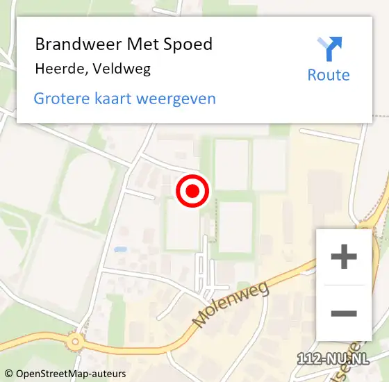 Locatie op kaart van de 112 melding: Brandweer Met Spoed Naar Heerde, Veldweg op 19 februari 2022 13:14