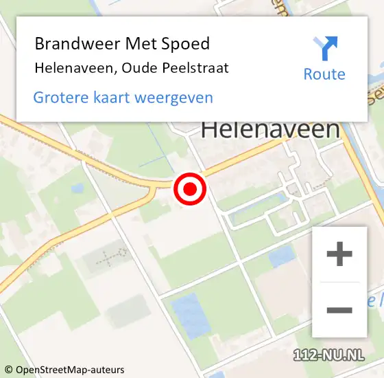 Locatie op kaart van de 112 melding: Brandweer Met Spoed Naar Helenaveen, Oude Peelstraat op 19 februari 2022 13:19