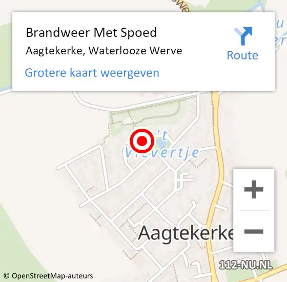 Locatie op kaart van de 112 melding: Brandweer Met Spoed Naar Aagtekerke, Waterlooze Werve op 19 februari 2022 13:24