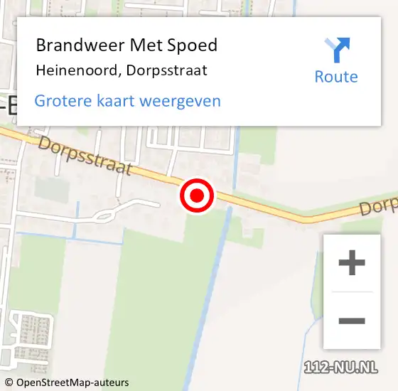 Locatie op kaart van de 112 melding: Brandweer Met Spoed Naar Heinenoord, Dorpsstraat op 19 februari 2022 13:32