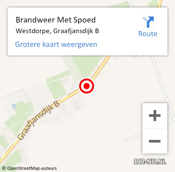 Locatie op kaart van de 112 melding: Brandweer Met Spoed Naar Westdorpe, Graafjansdijk B op 19 februari 2022 13:52
