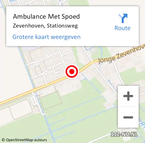 Locatie op kaart van de 112 melding: Ambulance Met Spoed Naar Zevenhoven, Stationsweg op 19 februari 2022 14:00