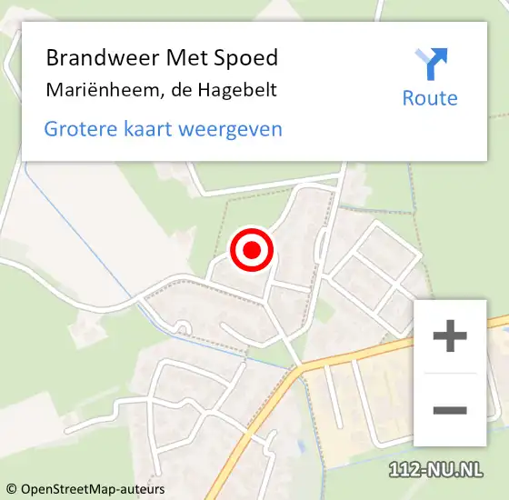 Locatie op kaart van de 112 melding: Brandweer Met Spoed Naar Mariënheem, de Hagebelt op 19 februari 2022 14:07