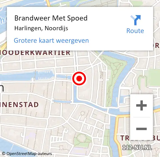 Locatie op kaart van de 112 melding: Brandweer Met Spoed Naar Harlingen, Noordijs op 19 februari 2022 14:19