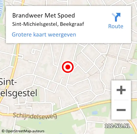 Locatie op kaart van de 112 melding: Brandweer Met Spoed Naar Sint-Michielsgestel, Beekgraaf op 19 februari 2022 14:20