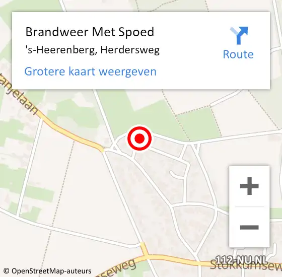 Locatie op kaart van de 112 melding: Brandweer Met Spoed Naar 's-Heerenberg, Herdersweg op 19 februari 2022 14:21