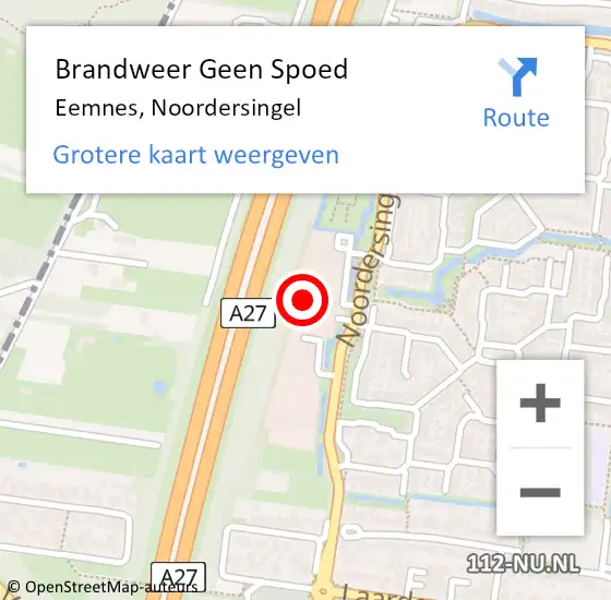 Locatie op kaart van de 112 melding: Brandweer Geen Spoed Naar Eemnes, Noordersingel op 19 februari 2022 14:37